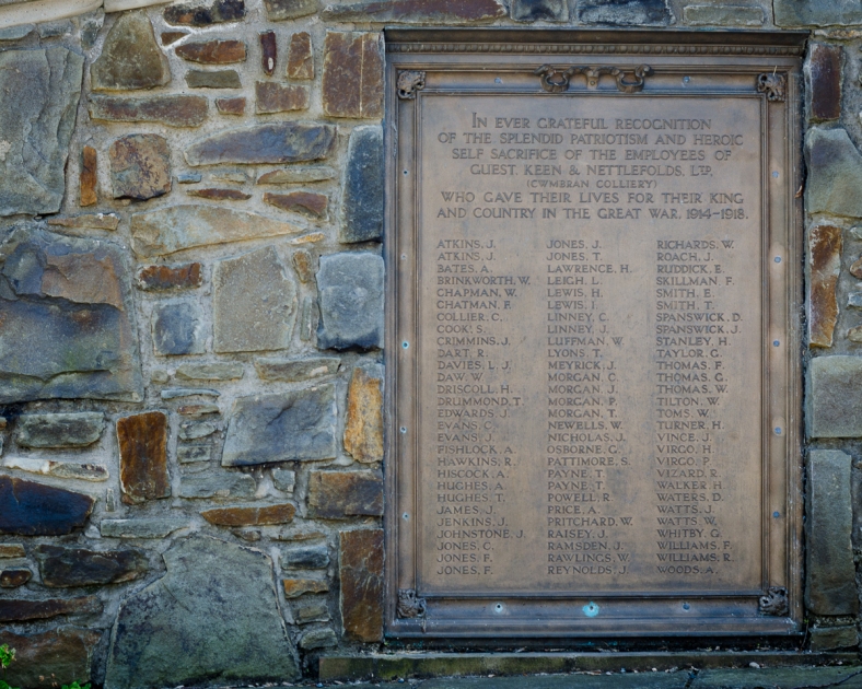 List of employees from Cwmbran Colliery who lost their lives in the first world war