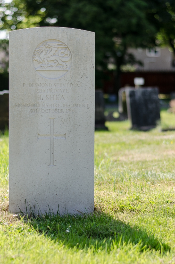 Grave of Private P. Desmond AKA John Shea