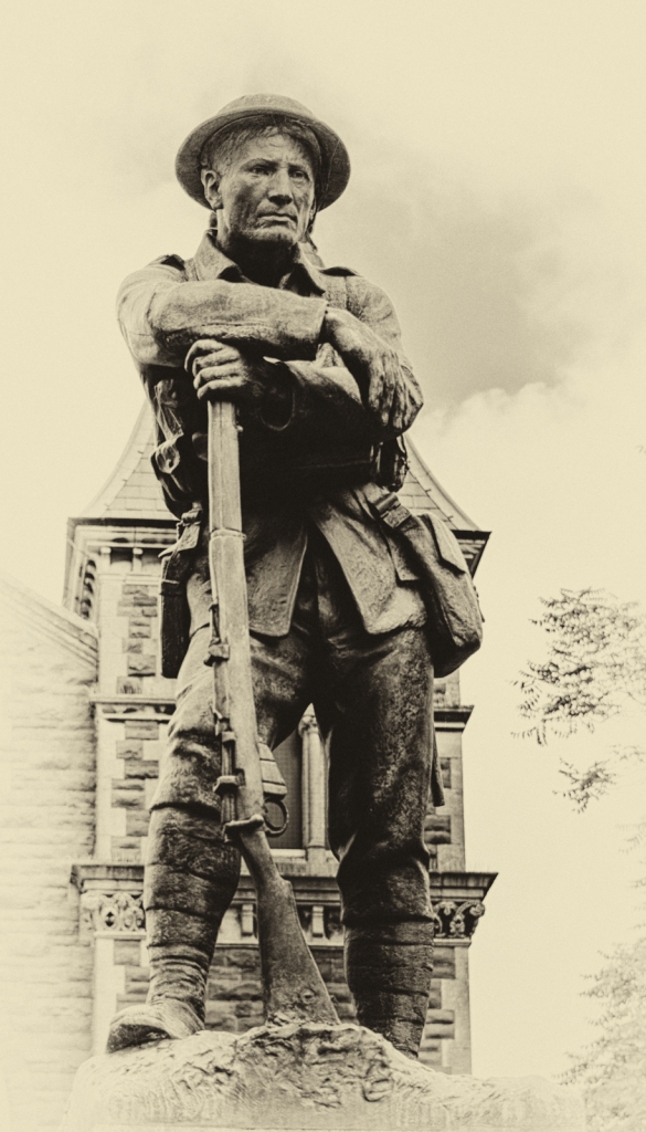 Abergavenny War Memorial Soldier Leaning On His Rifle