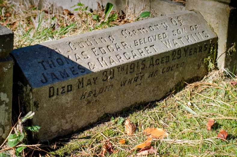 Panteg Cemetery. WW1 grave of Acting Bombardier Thomas Edgar Watkins, W2883, Royal Field Artillery