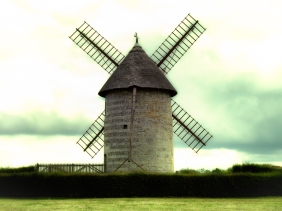 The windmill in Hauville, France.