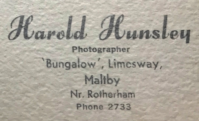 Harold Hunsley - Photographer - Bungalow Limesway, Maltby